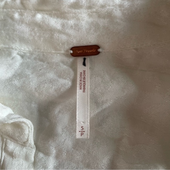 Free People Bianca Blouse long sleeve button down s white - Picture 6 of 11